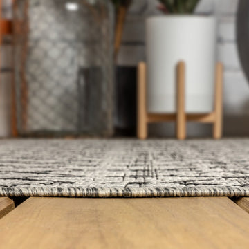 Ourika Moroccan Geometric Textured Weave Indoor/outdoor Area Rug
